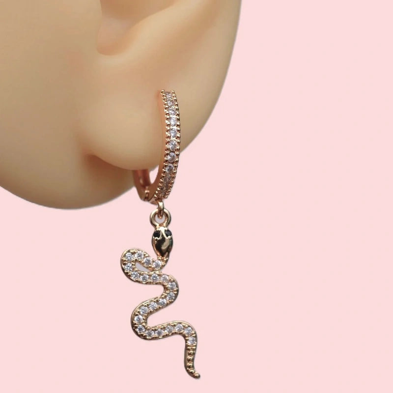 Dainty Snake Huggie Hoop Earring, Single