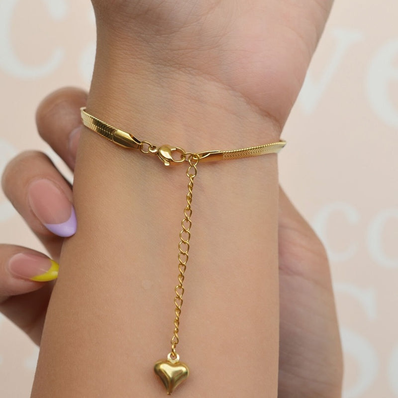 Gold or Silver Snake Bracelet, Snake Chain Bracelet, Single