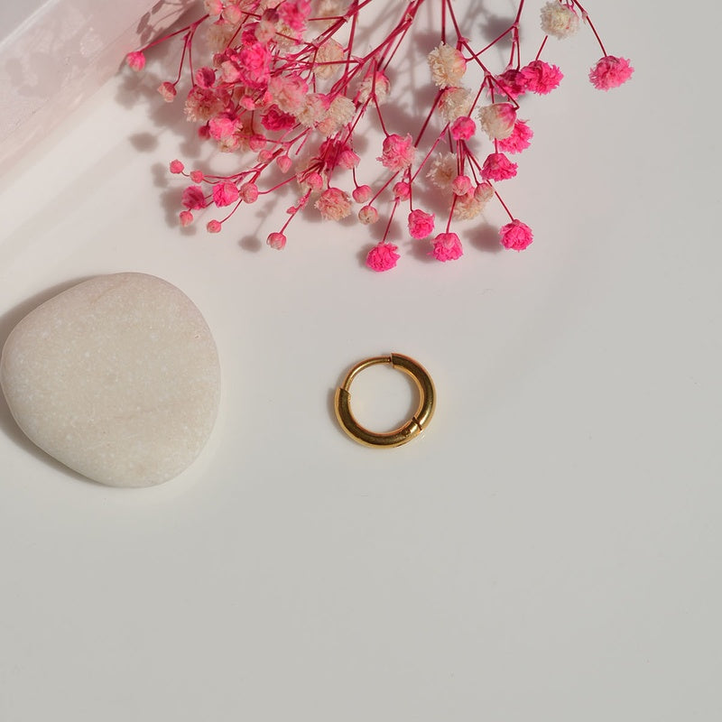 Flat Hoop Ring, 8mm, Gold or Silver, Single
