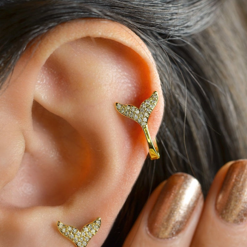 Gold or Silver Cartilage Earring for Helix & Tragus, Single