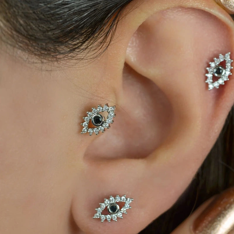 Eye Cartilage Earring for Helix & Tragus, Single