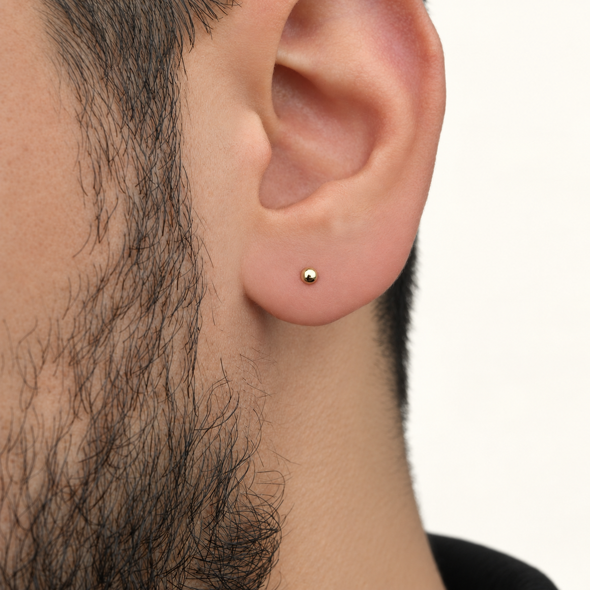 Dot Men's Stud Earring, Stainless Steel, Single