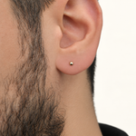 Dot Men's Stud Earring, Stainless Steel, Single