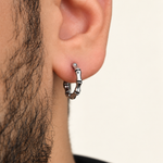 Bone Men's Hoop Earring, Stainless Steel, Single