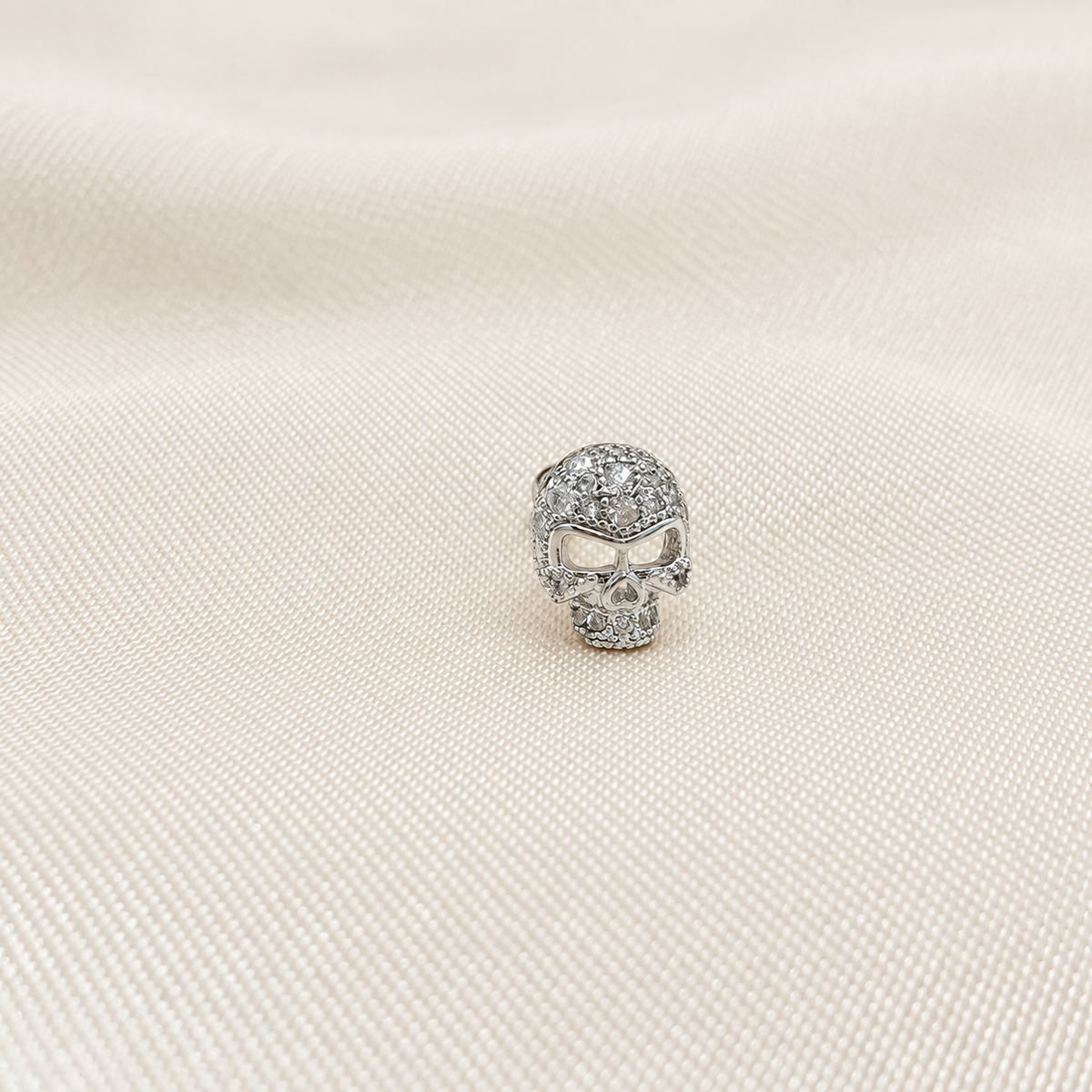 Skull Men's Stud Earring, Stainless Steel, Single