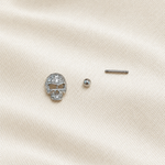 Skull Men's Stud Earring, Stainless Steel, Single