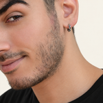 Vintage Men's Hoop Earring, 10mm, Stainless Steel, Single