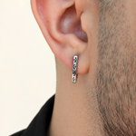 V Shape Men's Huggie Hoop Earring, Vintage Style, Single