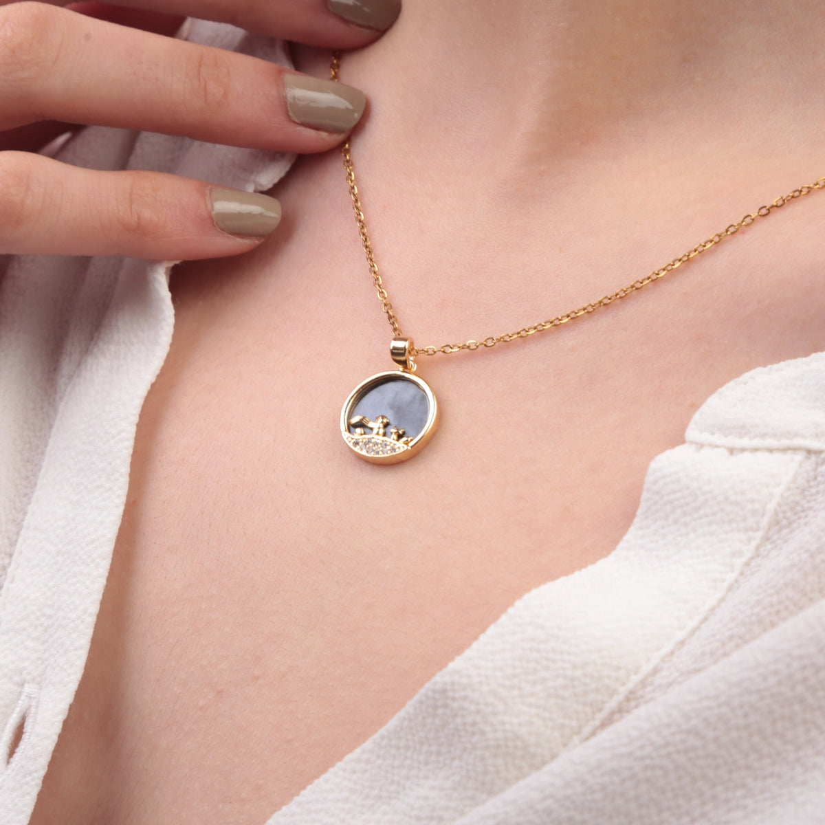 Little Prince Pendant Necklace, 45cm, Gold, Single