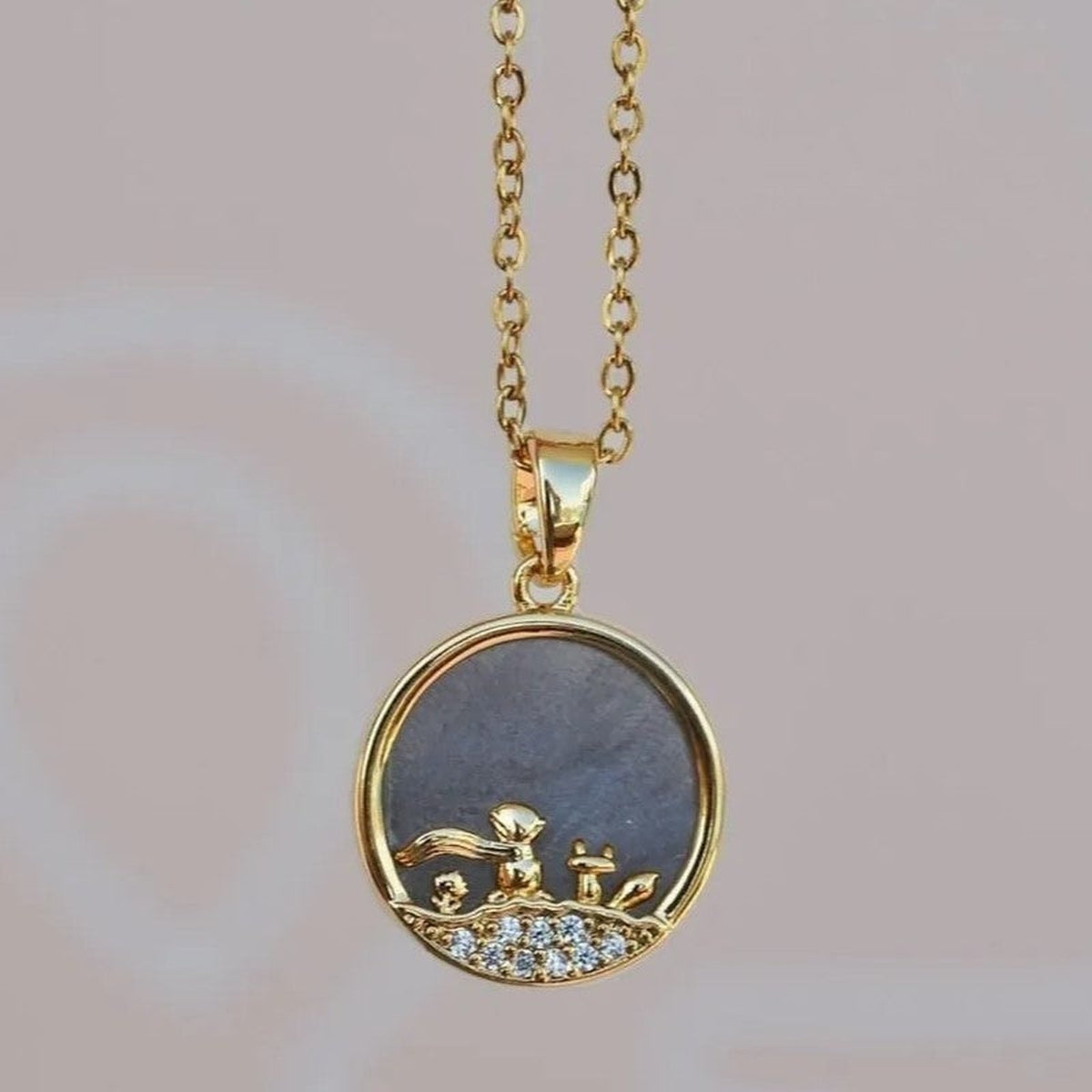 Little Prince Pendant Necklace, 45cm, Gold, Single