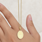 Allah Oval Pendant Necklace, 45cm, Gold, Single