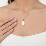 Allah Oval Pendant Necklace, 45cm, Gold, Single