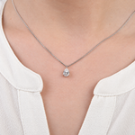 Solitaire necklace neckline detail