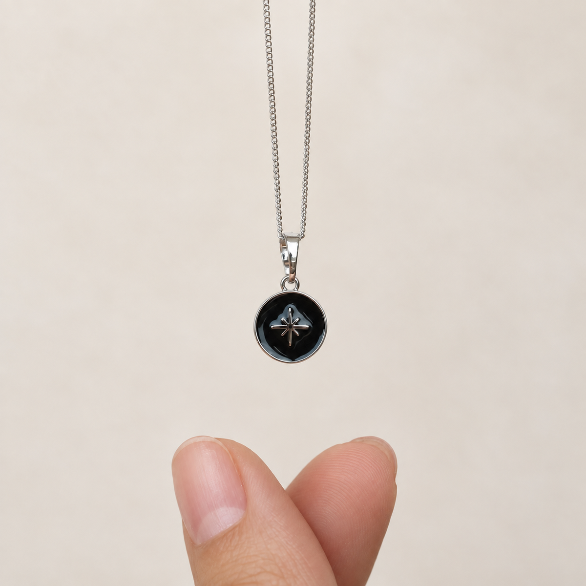 Blue North Star Pendant Necklace, 45cm, Silver, Single