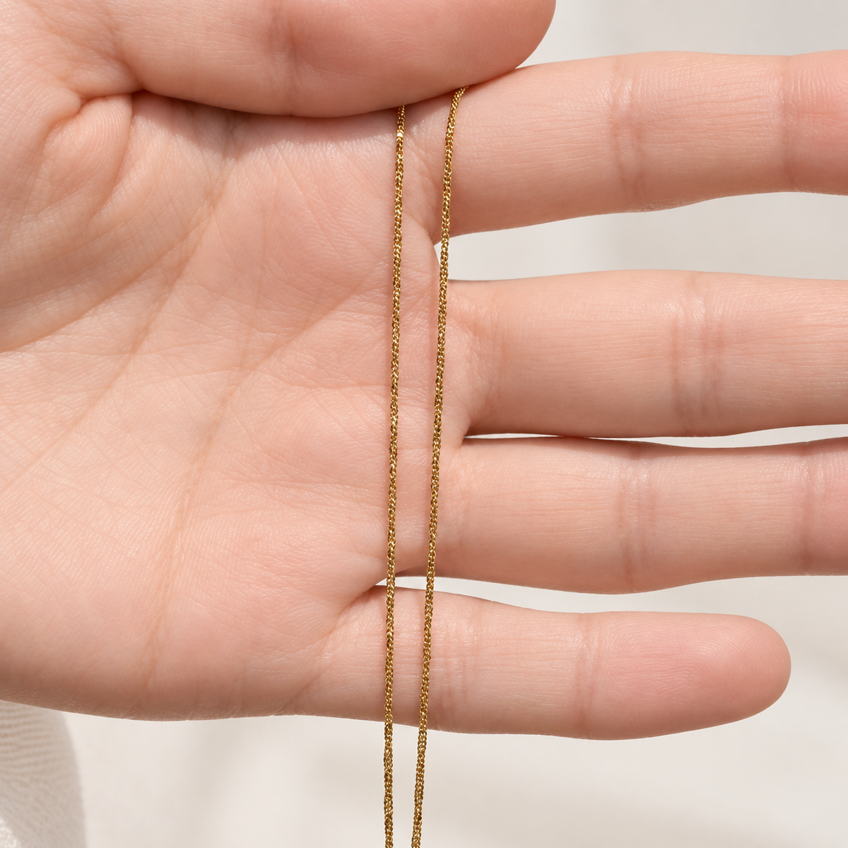 Fine Chain Necklace, 45cm, Gold or Silver, 316L Stainless Steel, Single