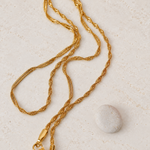 Twisted Chain Necklace, 45cm, Gold, Steel, Single