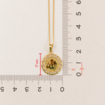 Zircon Allah Pendant Necklace, 45cm, Gold, Single