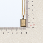 Rectangular Arabic Calligraphy Pendant Necklace, 45cm, Gold, Single - size guide