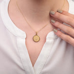 Round Arabic Calligraphy Pendant Necklace, 45cm, Gold, Single