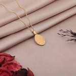 Oval Arabic Calligraphy Pendant Necklace, 45cm, Gold, Stainless Steel, Single