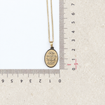 Oval Arabic Calligraphy Pendant Necklace, 45cm, Gold, Stainless Steel, Single