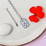 Silver Scorpio zodiac pendant necklace - scorpion design detail