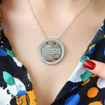 Silver Ayatul Kursi necklace worn