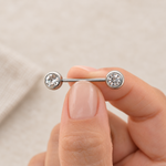 Solitaire Nipple Barbell, 14G, 18mm, Clear or Red, 316L Stainless Steel, Single