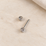 Solitaire Nipple Barbell, 14G, 18mm, Clear or Red, 316L Stainless Steel, Single