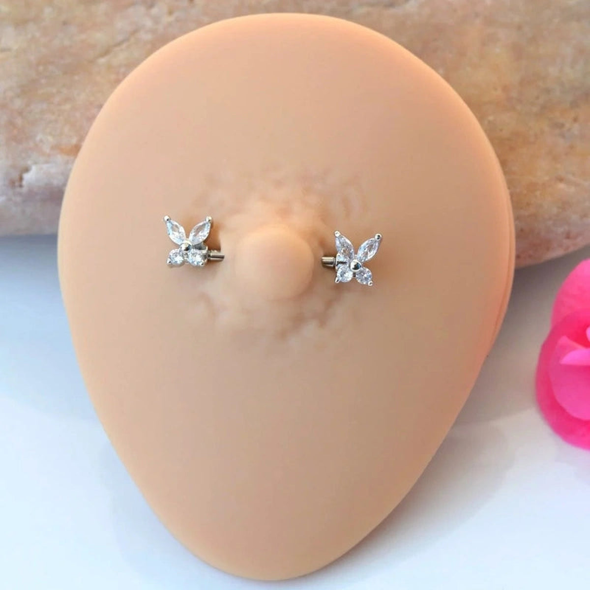Butterfly Nipple Barbell, 16mm, Single