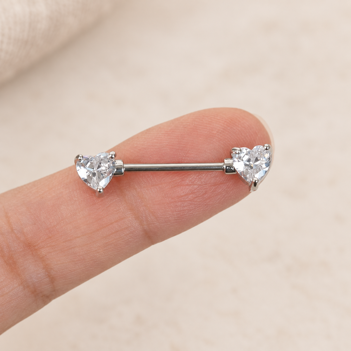 Heart Nipple Barbell, 16mm, Single