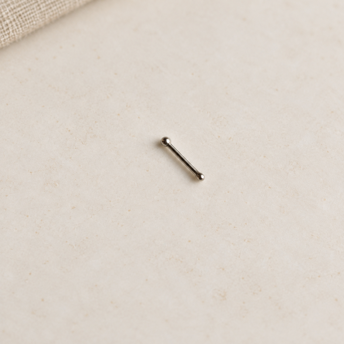 Silver ball nose stud, product view