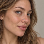 Heart Nose Stud, 20G, 7mm, Gold or Silver, 316L Stainless Steel, Single