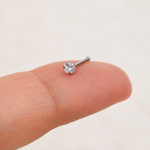 Heart Nose Stud, 20G, 7mm, Gold or Silver, 316L Stainless Steel, Single