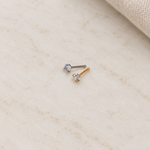 Heart Nose Stud, 20G, 7mm, Gold or Silver, 316L Stainless Steel, Single