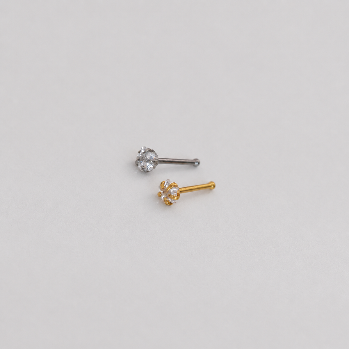 Star Nose Stud, 20G, 7mm, Gold or Silver, 316L Stainless Steel, Single