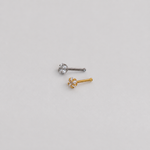 Star Nose Stud, 20G, 7mm, Gold or Silver, 316L Stainless Steel, Single