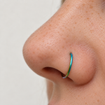 Flat Nose Ring, 8mm or 10mm, Gold, Silver, Black or Hologram, 316L Stainless Steel, Single