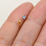 Zircon Nose Ring, 18G, 8mm, Gold or Silver, 316L Stainless Steel, Single