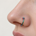 Nose Ring, 20G, 8mm or 10mm, Gold, Silver, Black or Hologram, 316L Stainless Steel, Single