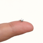 Star Nose Stud, 7mm, Silver, 925 Sterling Silver, Single