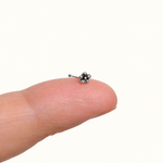Flower Nose Stud, 7mm, Silver, 925 Sterling Silver, Single