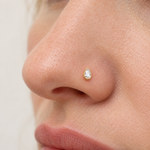 Bone Nose Stud in Gold or Silver, 925 Sterling Silver, Pair