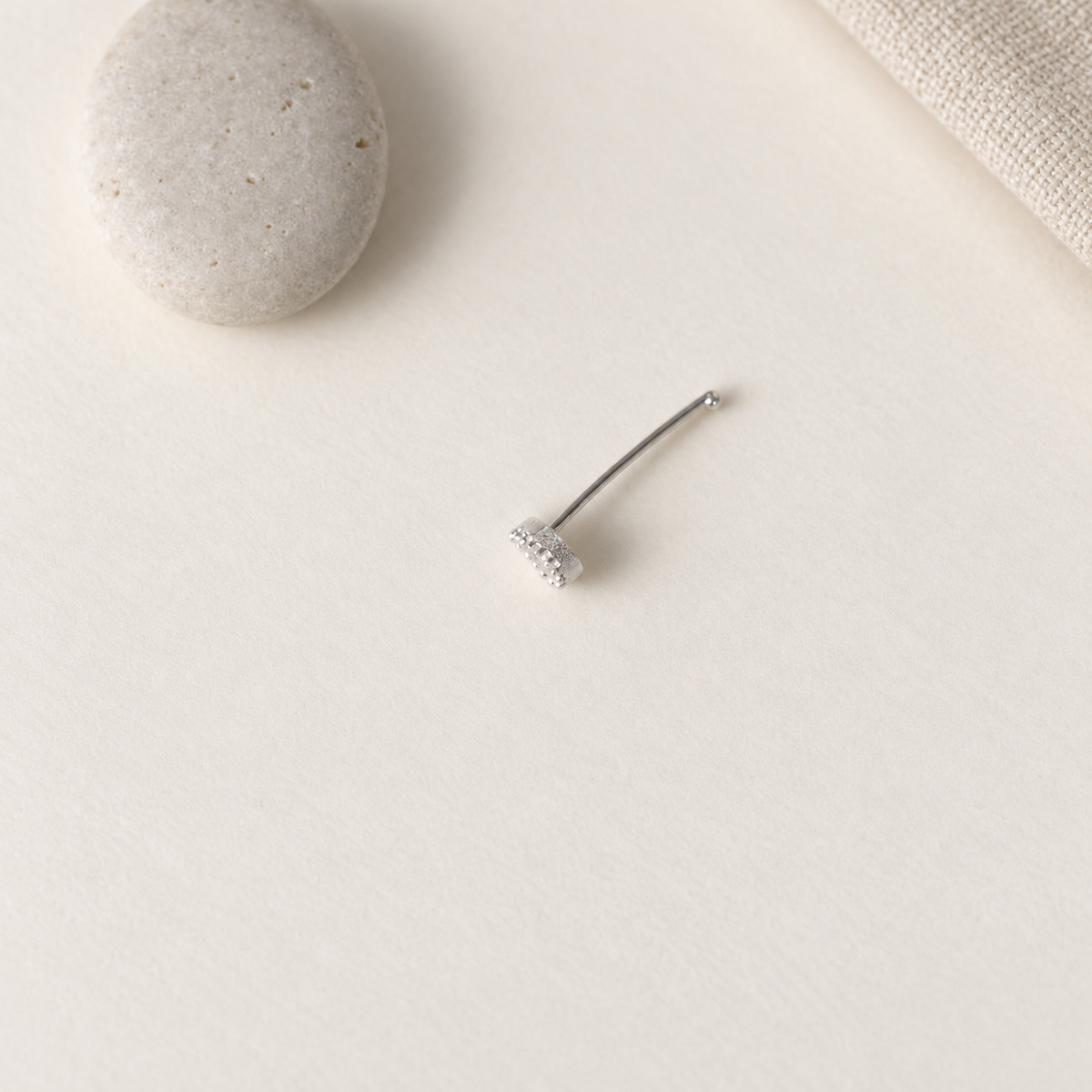 Bone Nose Stud in Gold or Silver, 925 Sterling Silver, Pair