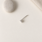 Bone Nose Stud in Gold or Silver, 925 Sterling Silver, Pair
