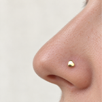 Heart Nose Stud in Gold or Silver, 925 Sterling Silver, Pair
