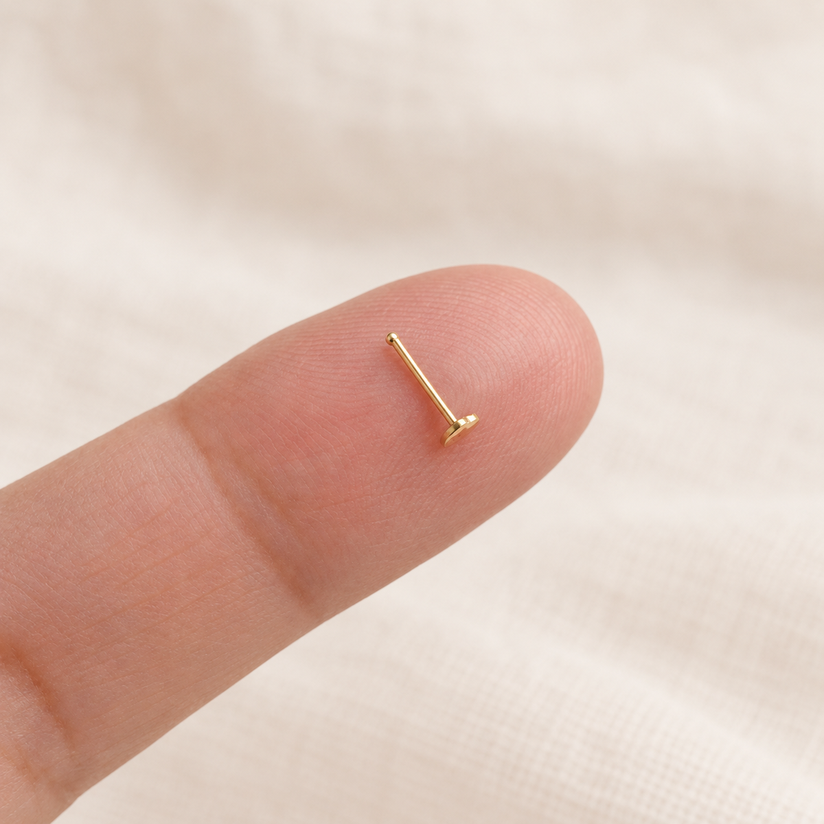 Heart Nose Stud in Gold or Silver, 925 Sterling Silver, Pair
