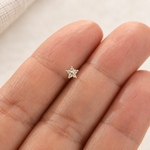 Bone Flower Nose Stud in Gold or Silver, 925 Sterling Silver, Pair