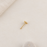 Bone Flower Nose Stud in Gold or Silver, 925 Sterling Silver, Pair