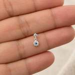Flower Evil Eye Nose Stud in Gold or Silver, 925 Sterling Silver, Pair